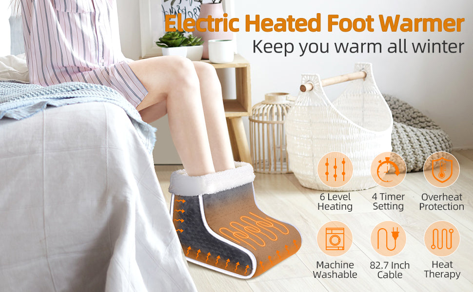 Mroace Electric Heated Foot Warmer With Adjustable Temperature