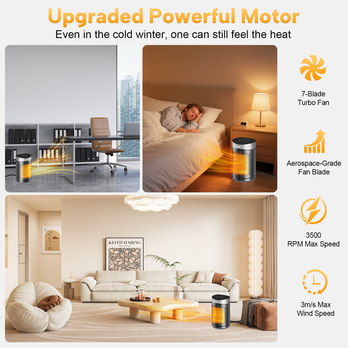Mroace Portable Electric Space Heater With Adjustable Thermostat