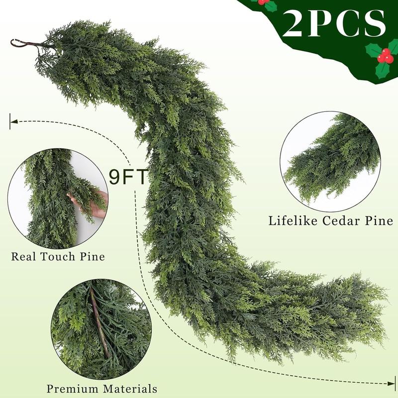 Mroace Realistic Artificial Cedar Christmas Garland