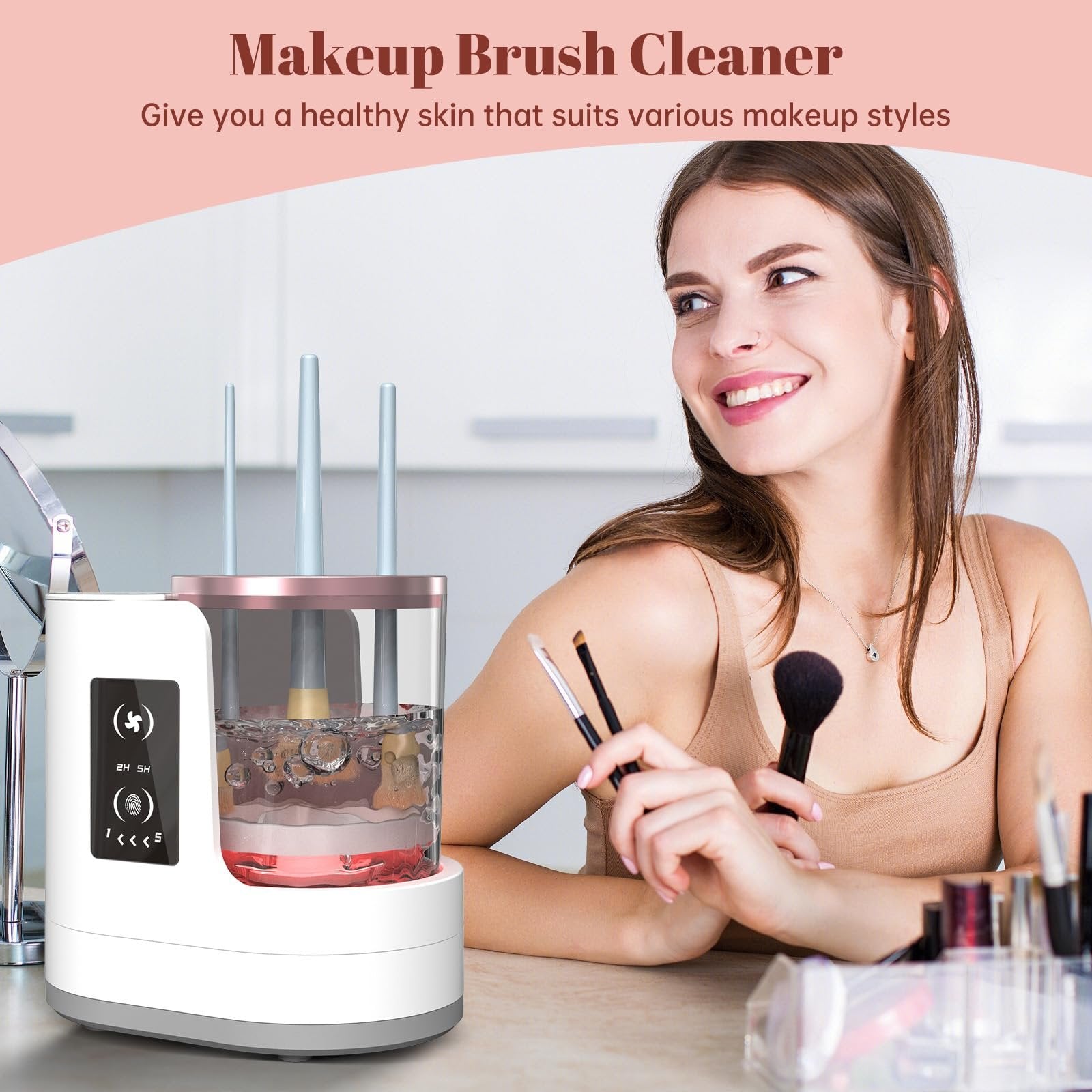 Mroace Electric Makeup Brush Cleaner Machine