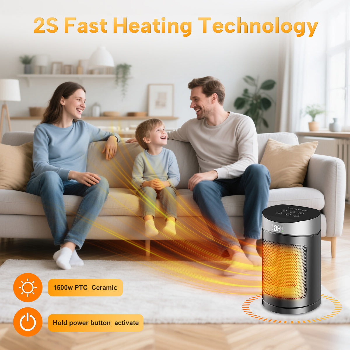 Mroace Portable Electric Space Heater With Adjustable Thermostat