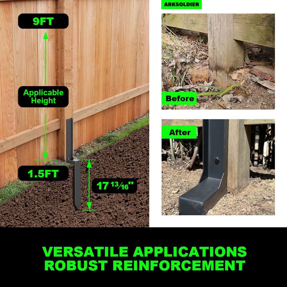 Mroace Heavy Duty Fence Post Repair Support Stakes