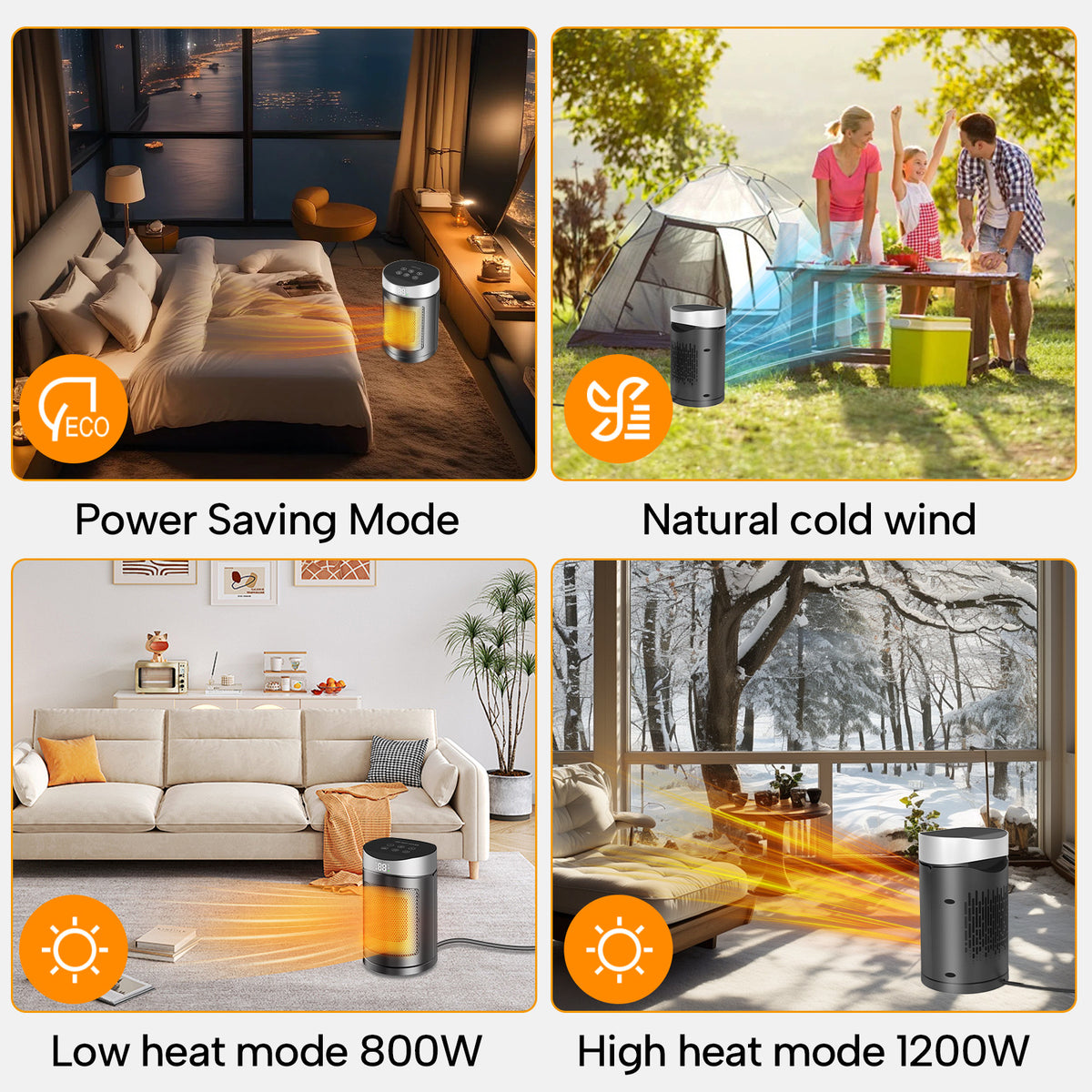Mroace Portable Electric Space Heater With Adjustable Thermostat