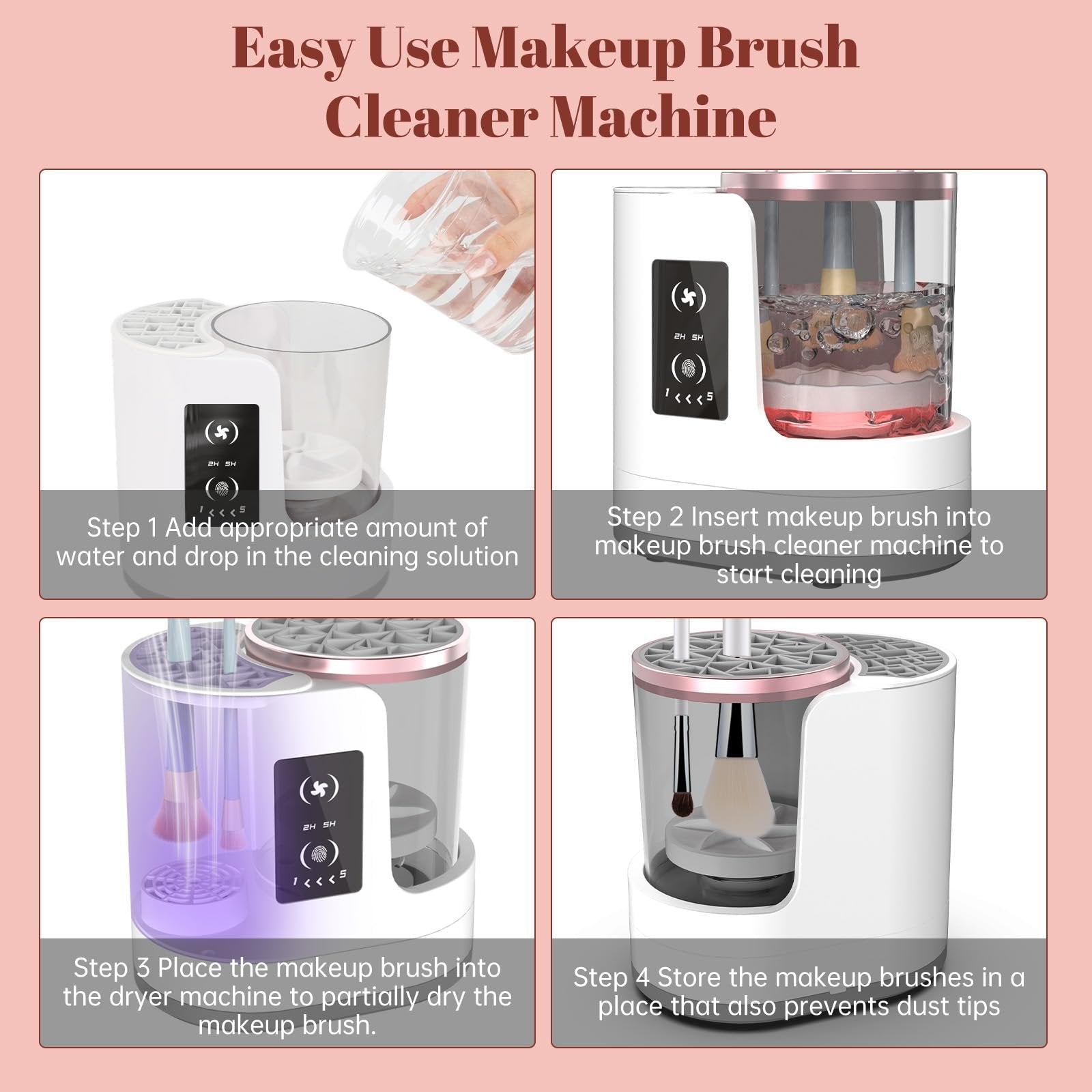 Mroace Electric Makeup Brush Cleaner Machine