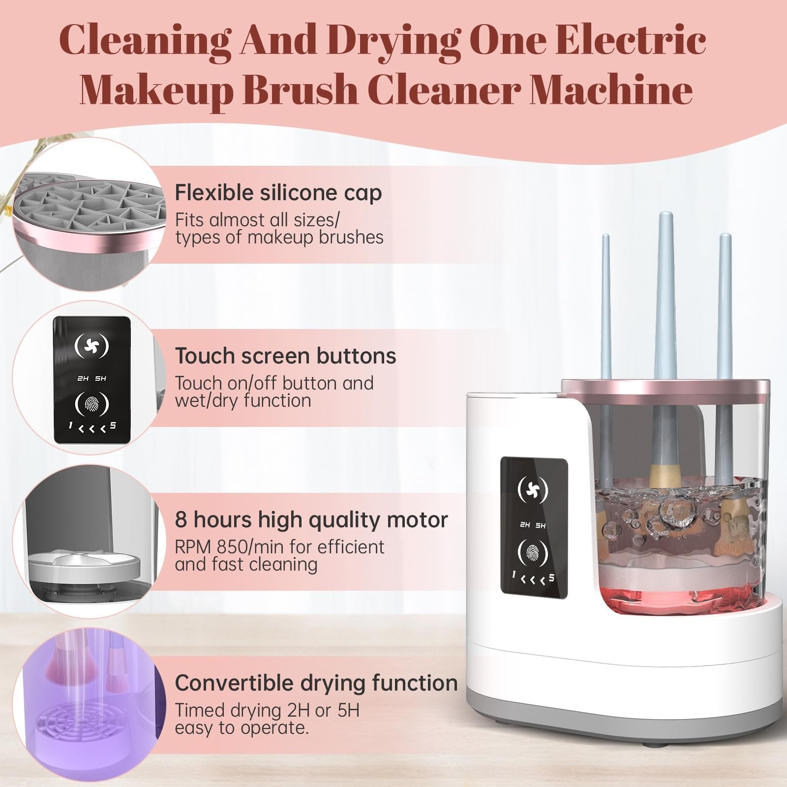 Mroace Electric Makeup Brush Cleaner Machine