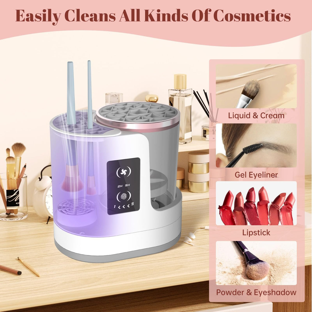 Mroace Electric Makeup Brush Cleaner Machine