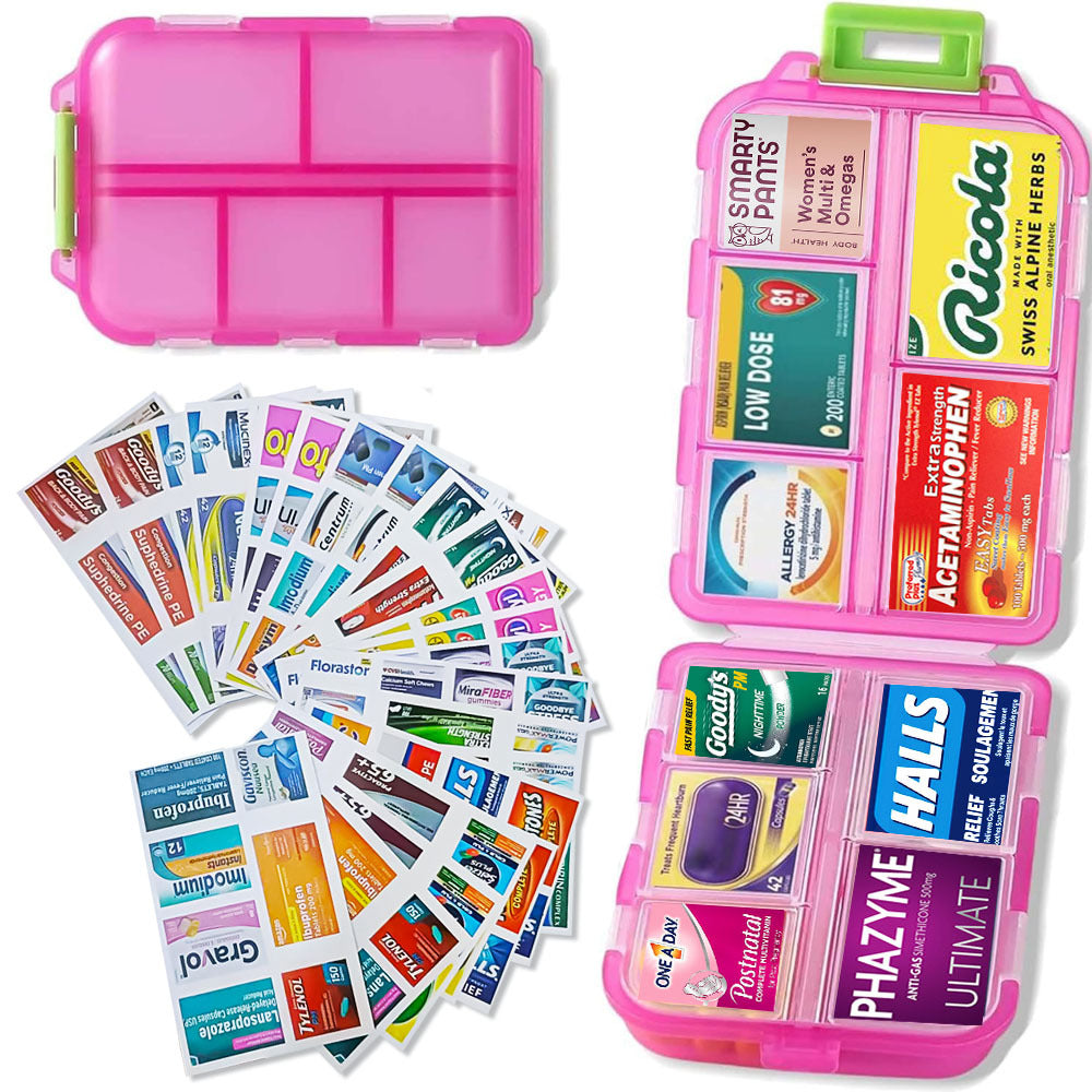 Mroace Portable 7-Day Mini Pill Organizer Case