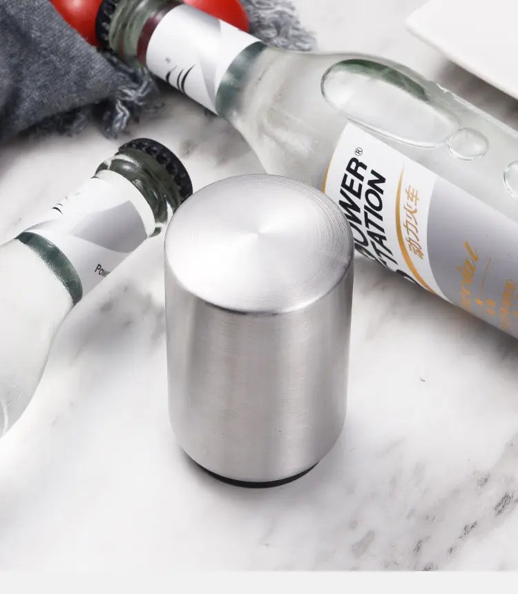Mroace Magnetic Stainless Steel Push Down Beer Bottle Opener