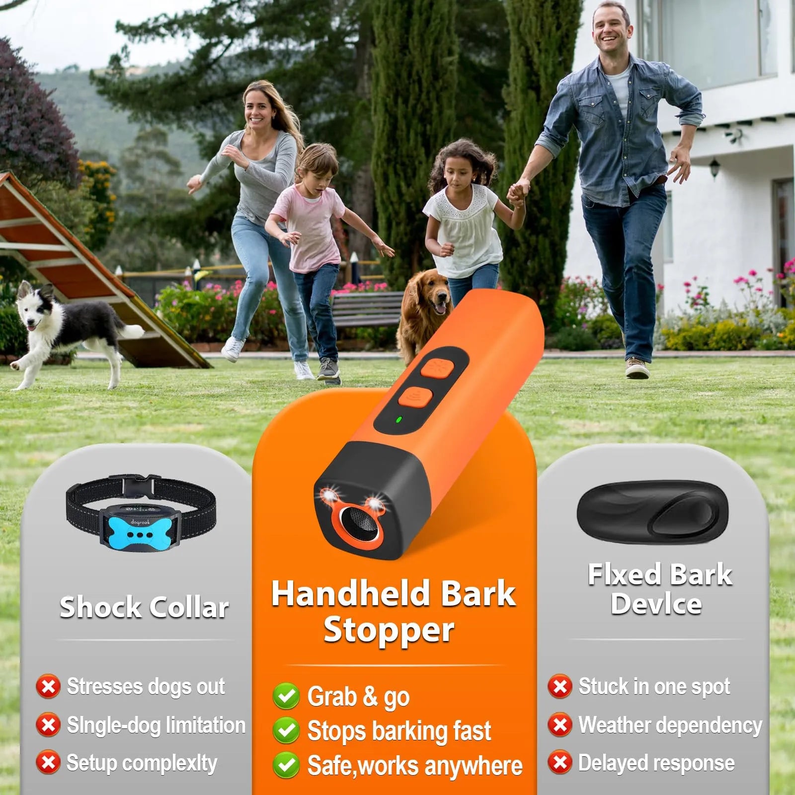Mroace Ultrasonic Rechargeable Dog Bark Deterrent Device
