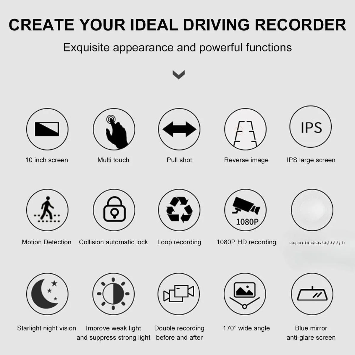 Mroace Dual Lens Touch Dash Cam