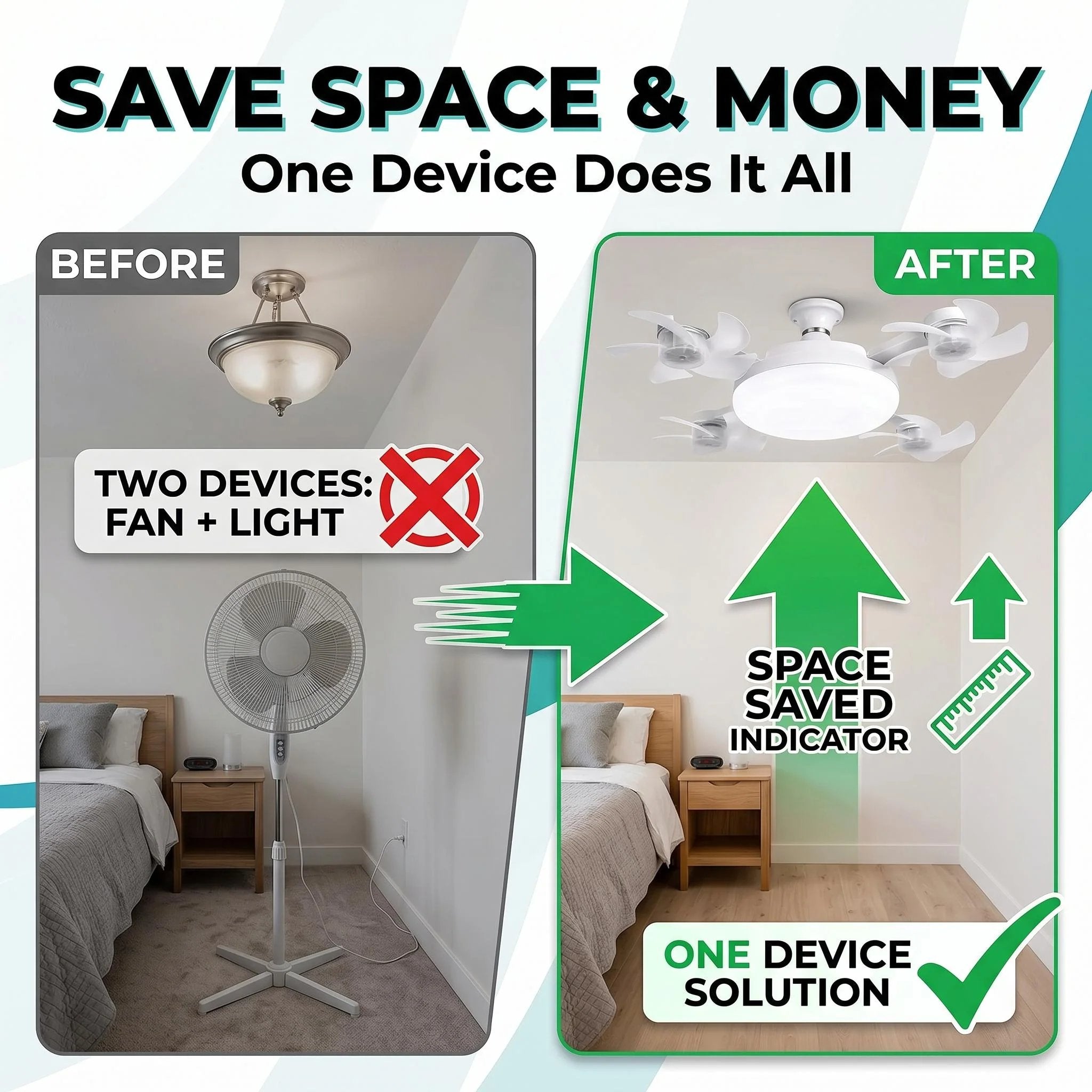Mroace Light-Silent LED Ceiling Fan with Remote