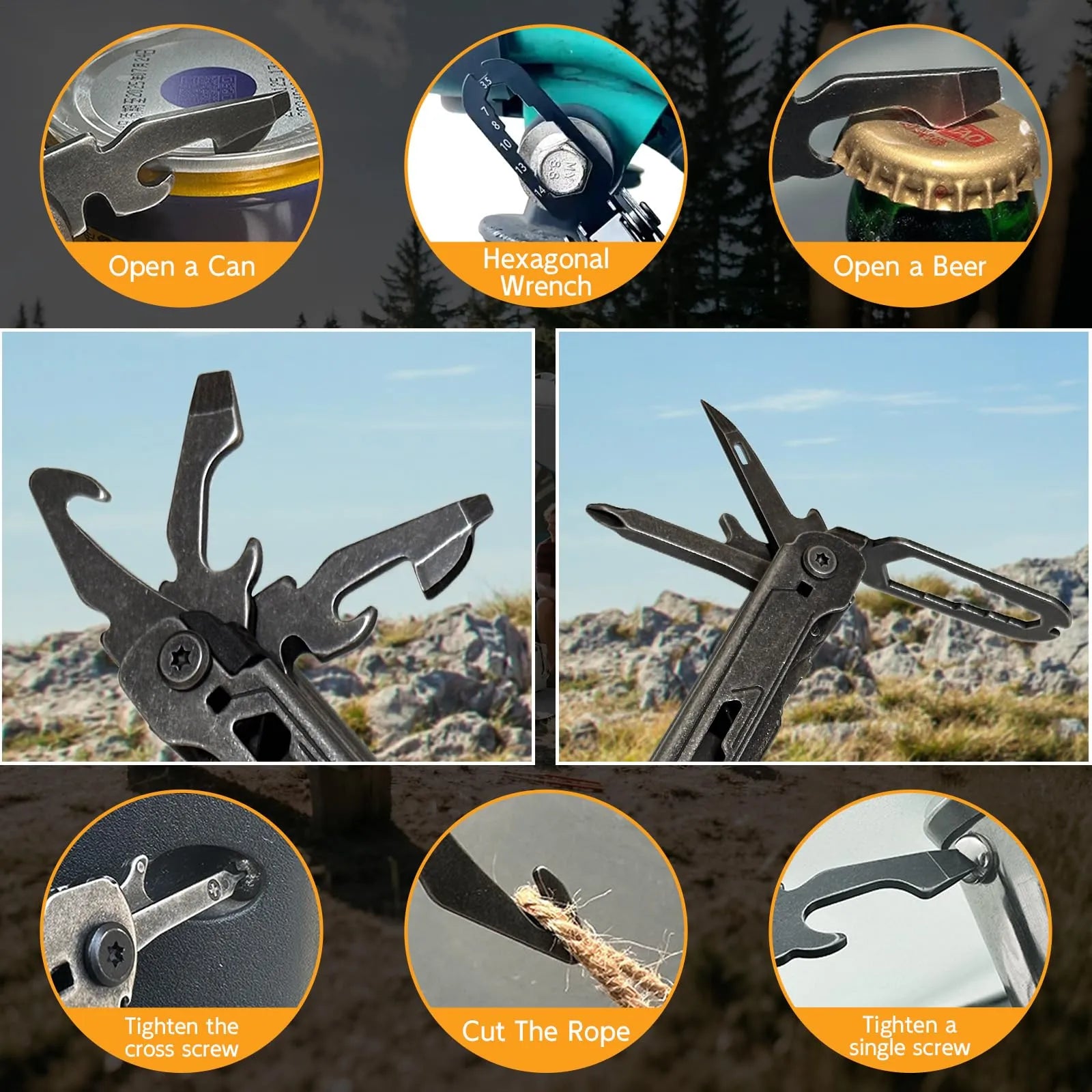 Mroace 34-in-1 Stainless Steel Multitool Pliers