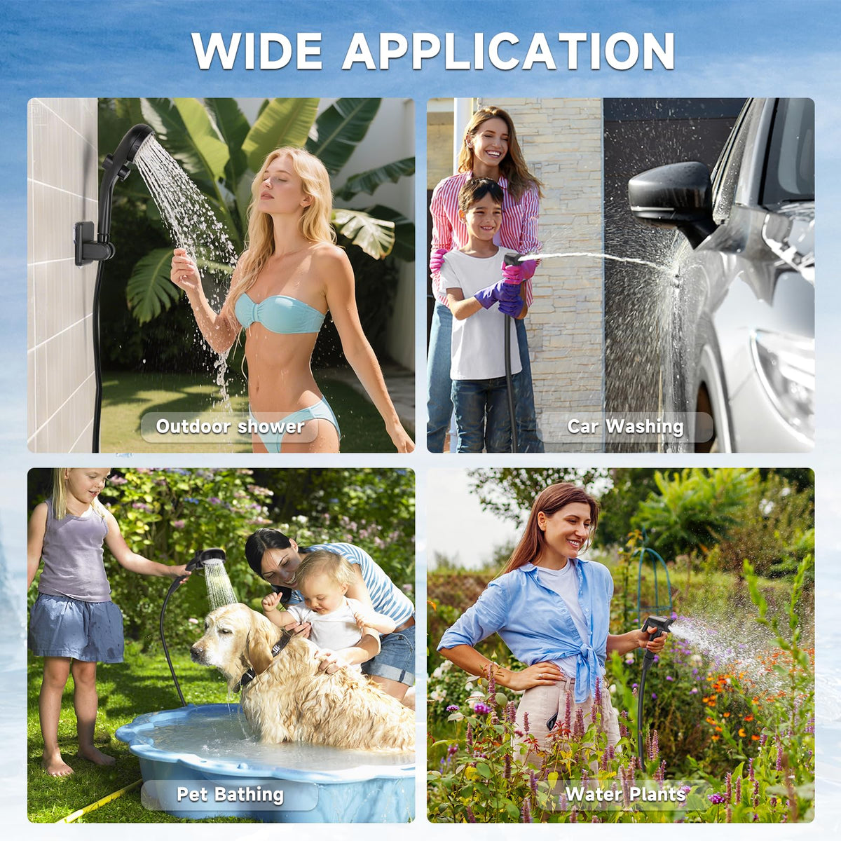 Mroace Rechargeable Portable Camping Shower With LED Display