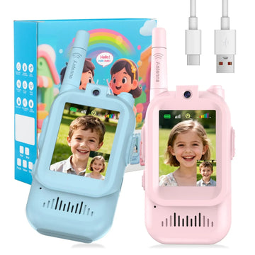 Mroace Kids Video Walkie Talkie Set（Blue & Pink） - MROACE
