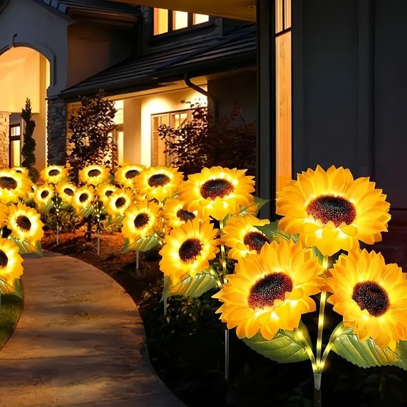 Mroace Waterproof Realistic Solar LED Sunflower Lights