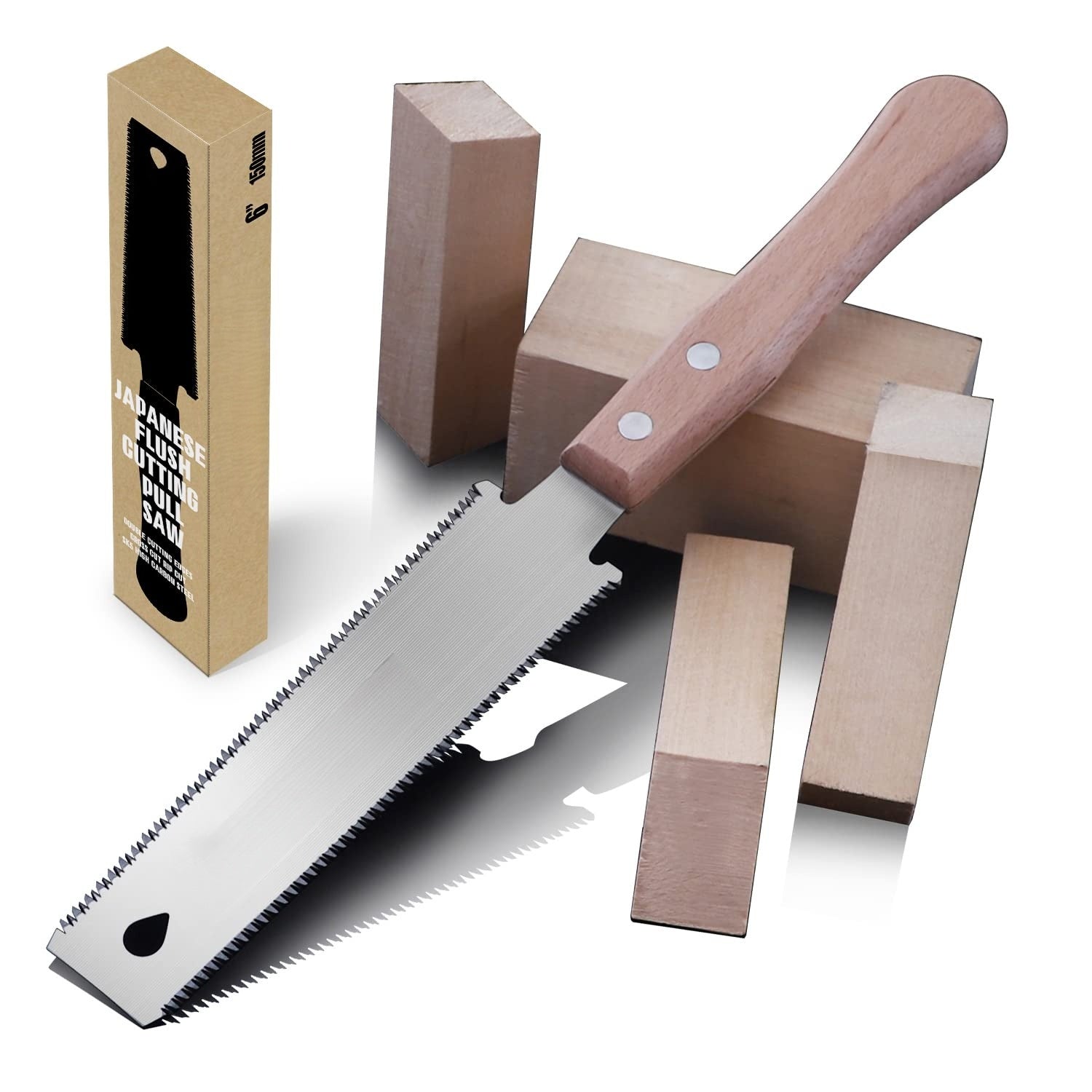 Mroace  Japanese Hand Saw 6 Inch Double Edge Sided Pull Saw