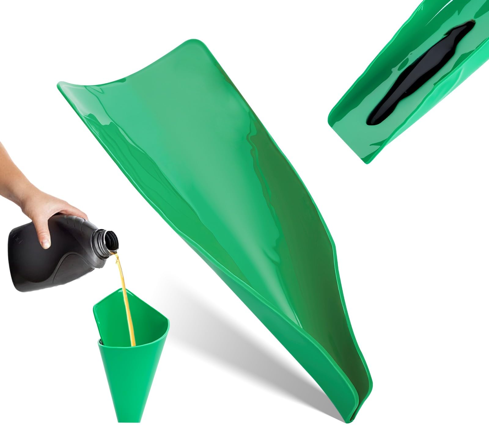 Mroace Reusable Flexible Oil Drain Funnel Form