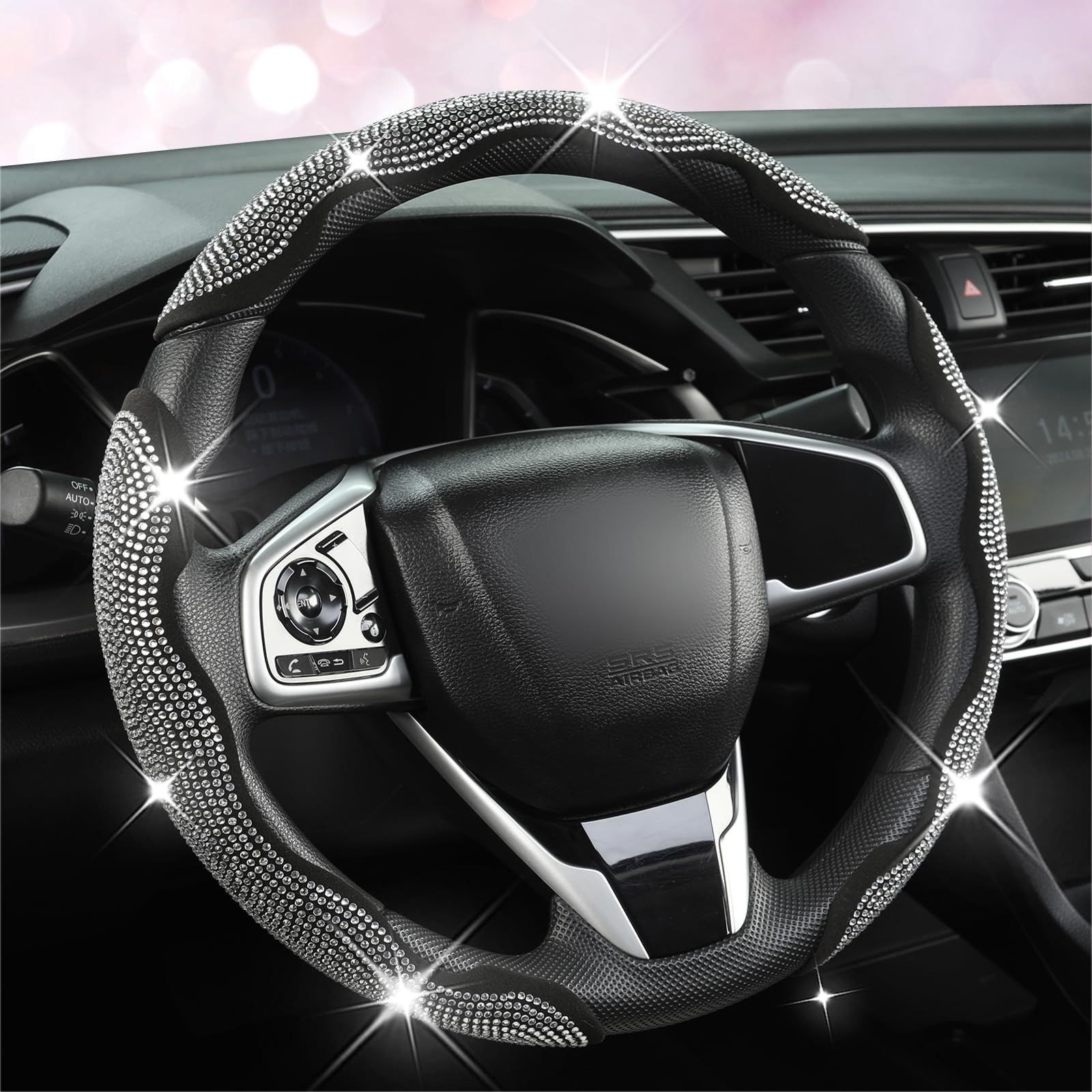 Mroace Diamond Bling Car Steering Wheel Cover