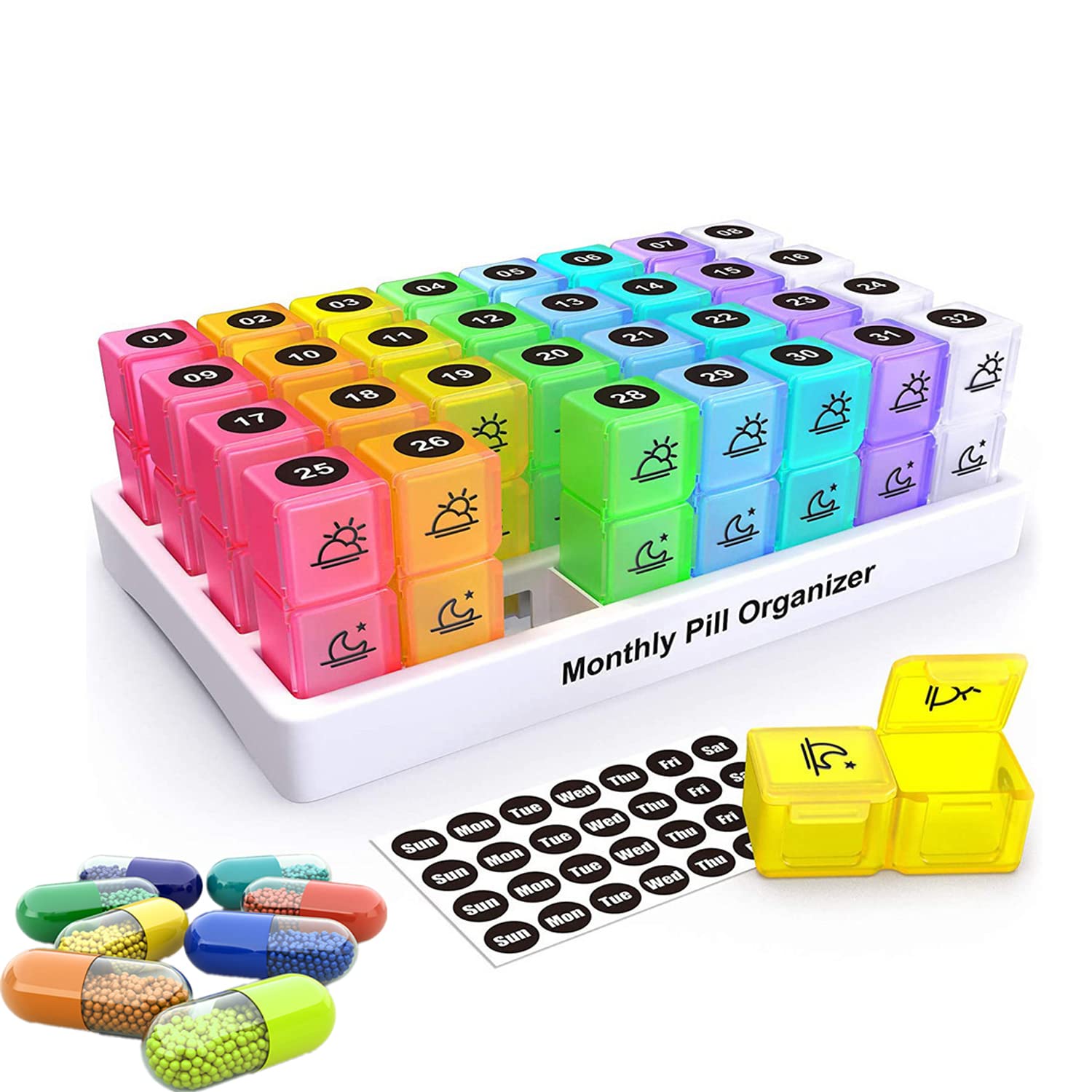 Mroace Monthly Pill Organizer