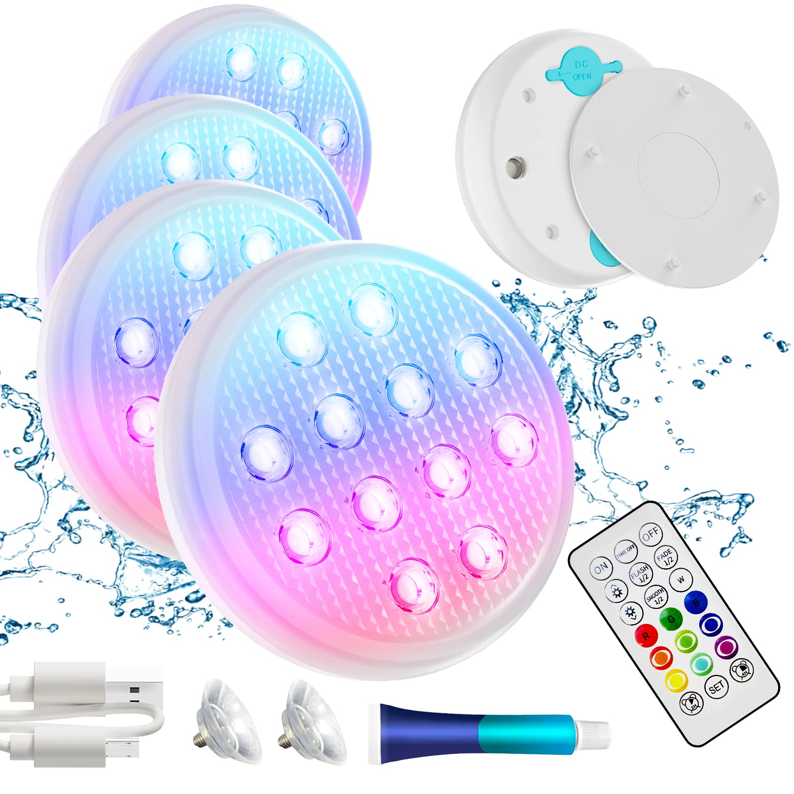 Mroace Rechargeable Waterproof Pool LED Light