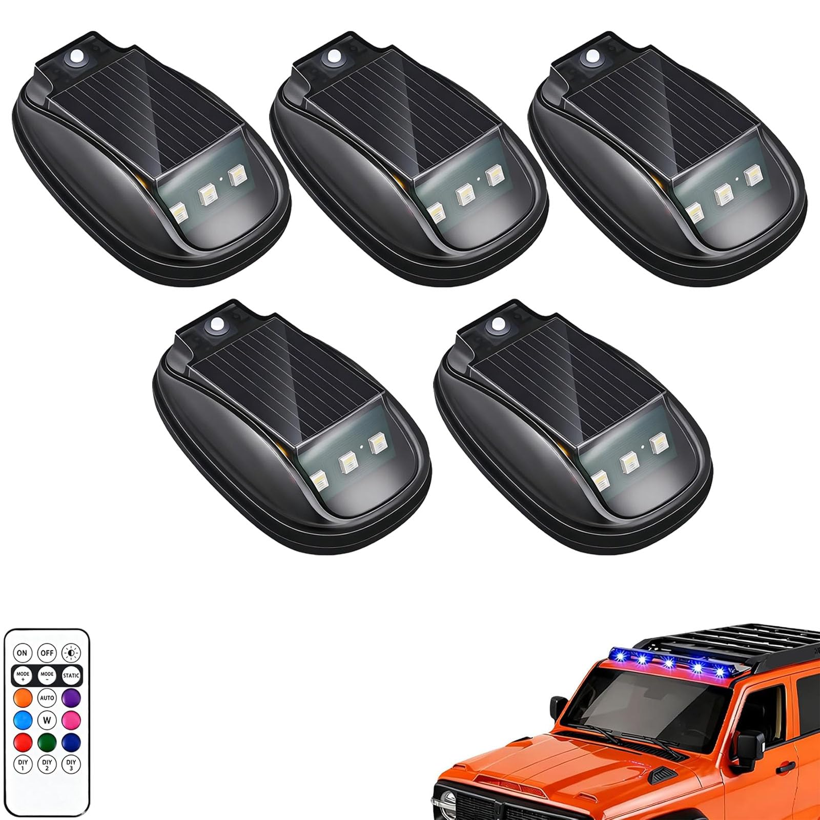 Mroace Solar Car Roof RGB Strobe Light