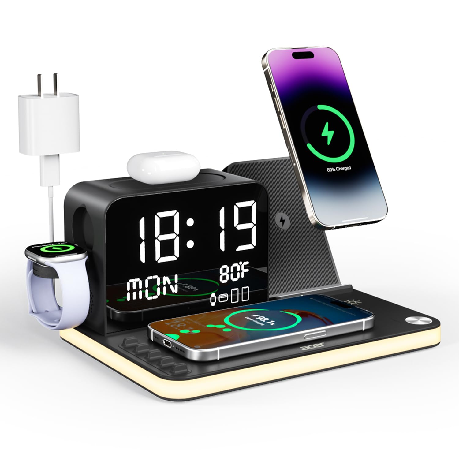 Mroace 7-in-1 Wireless Charging Station