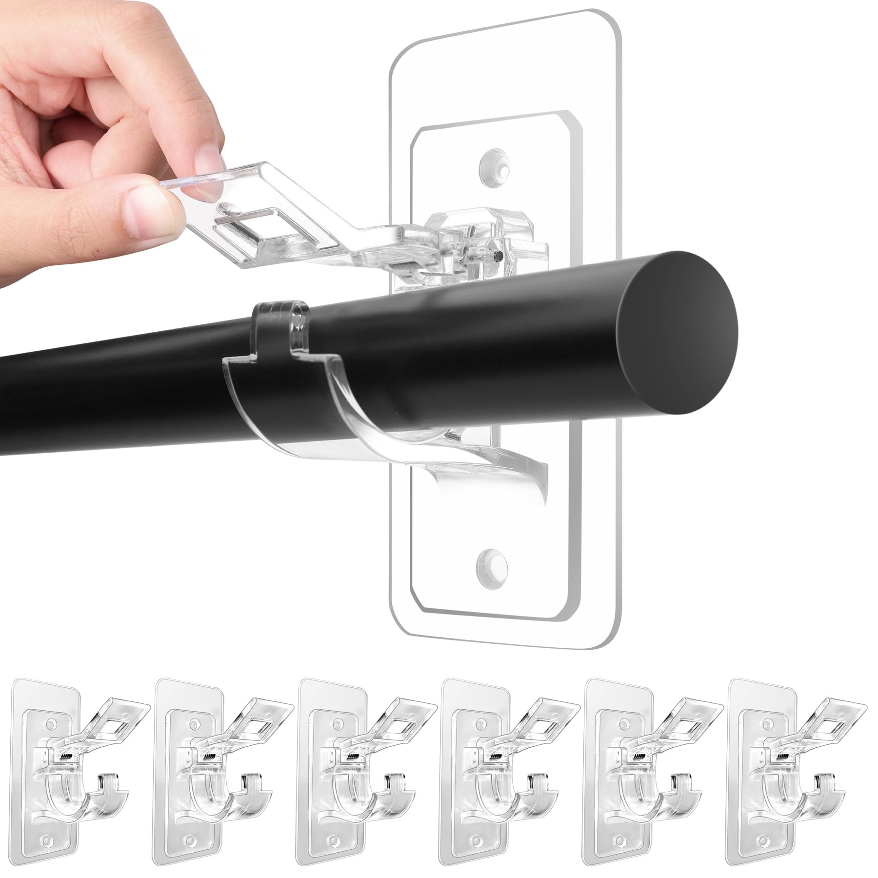 Mroace No Drill Self Adhesive Curtain Rod Holders