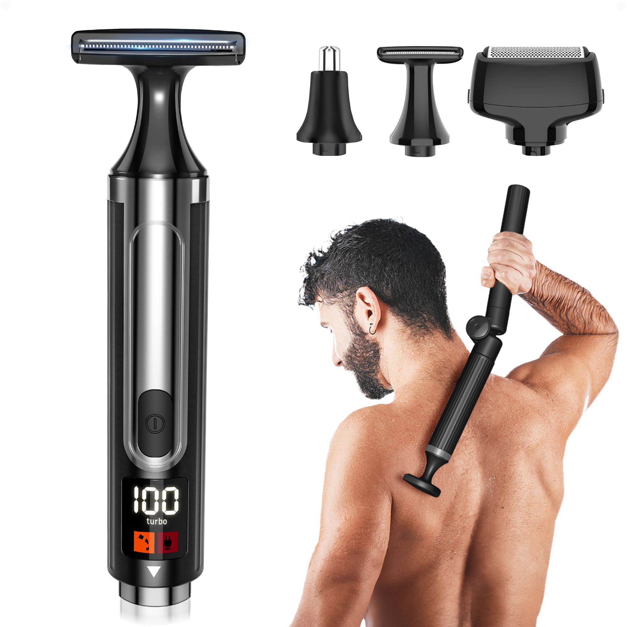 Mroace Waterproof Long Handle Body Grooming Trimmer