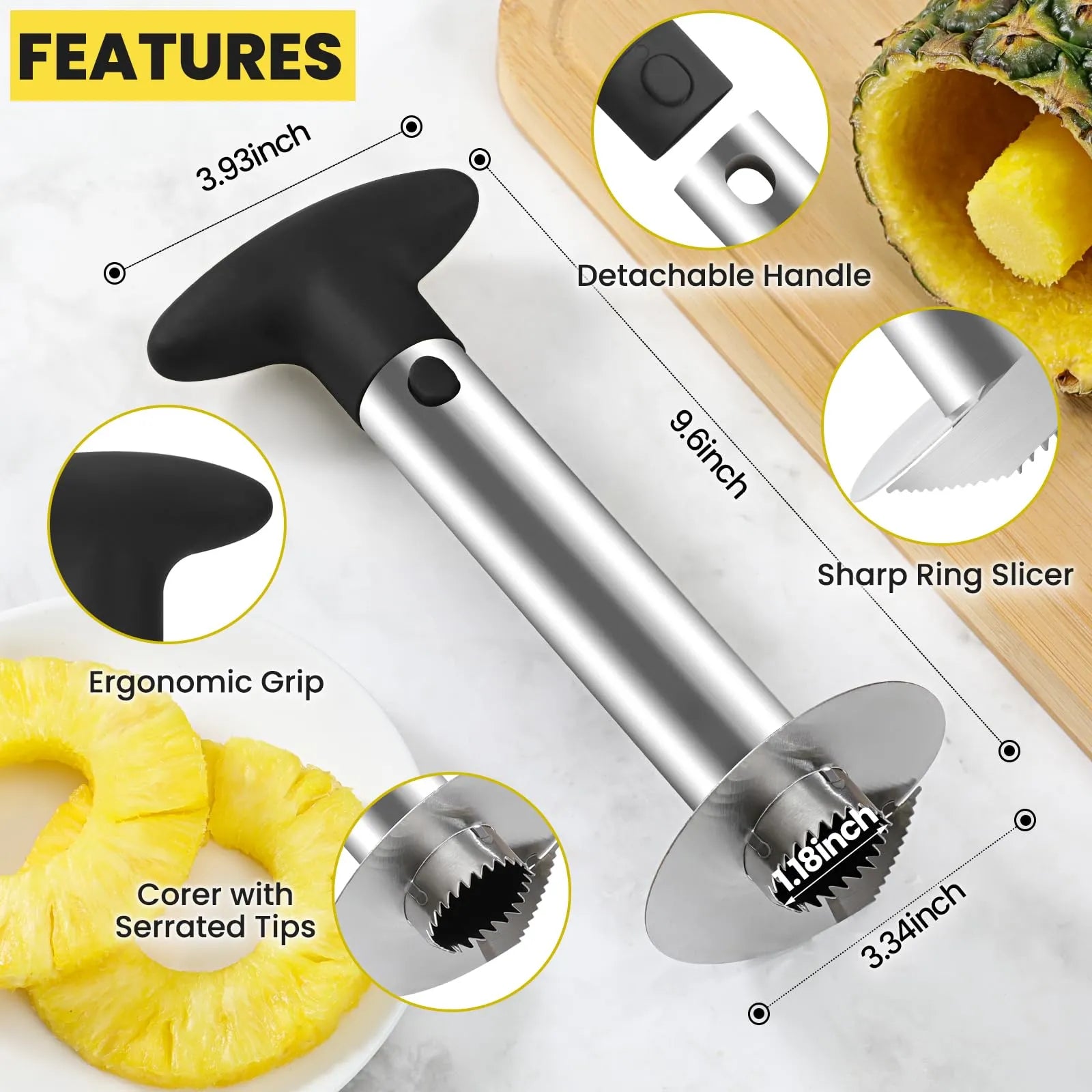 Mroace Stainless Steel Pineapple Corer Slicer