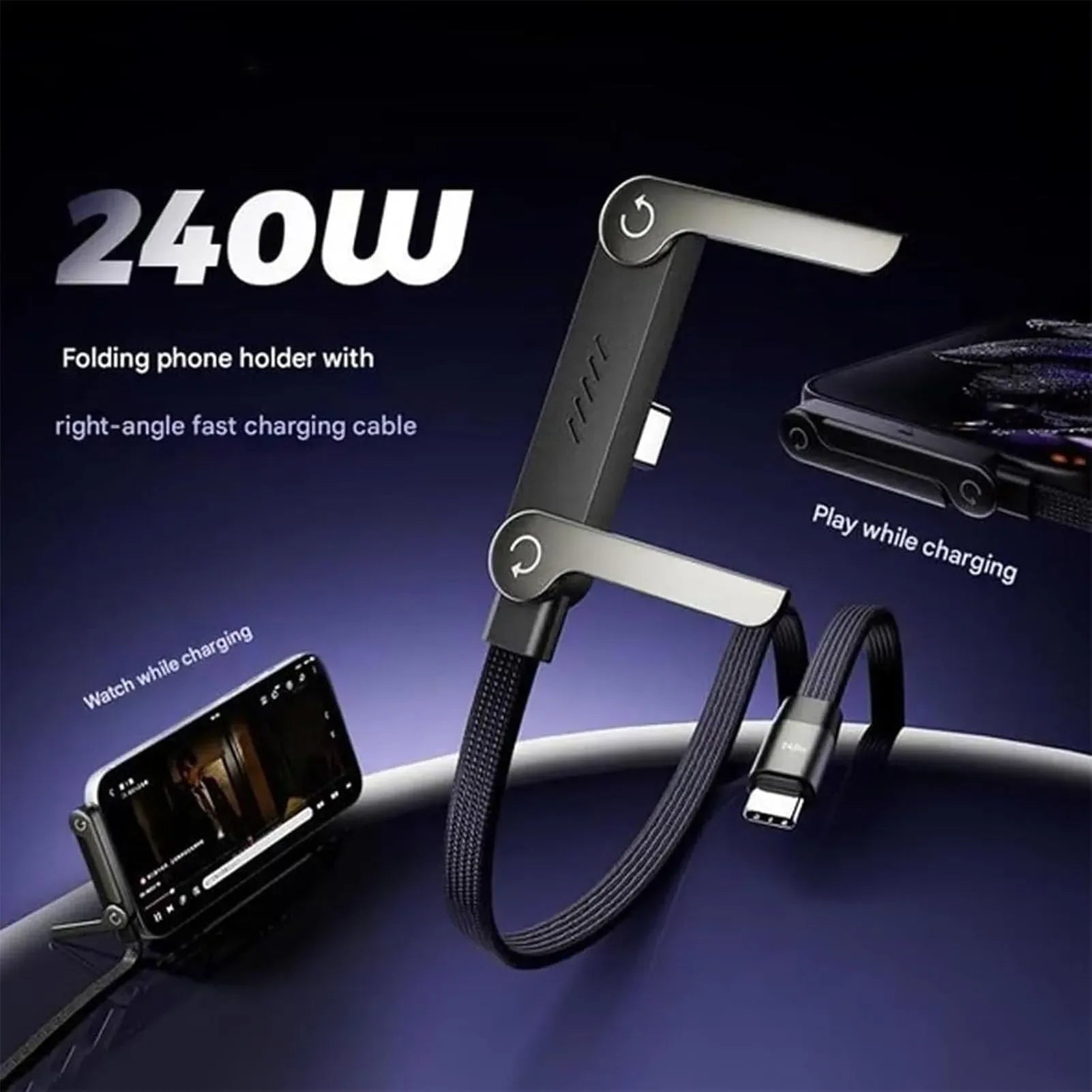 Mroace 240W Fast-Charging 2-in-1 Stand Hidden Cable - MROACE