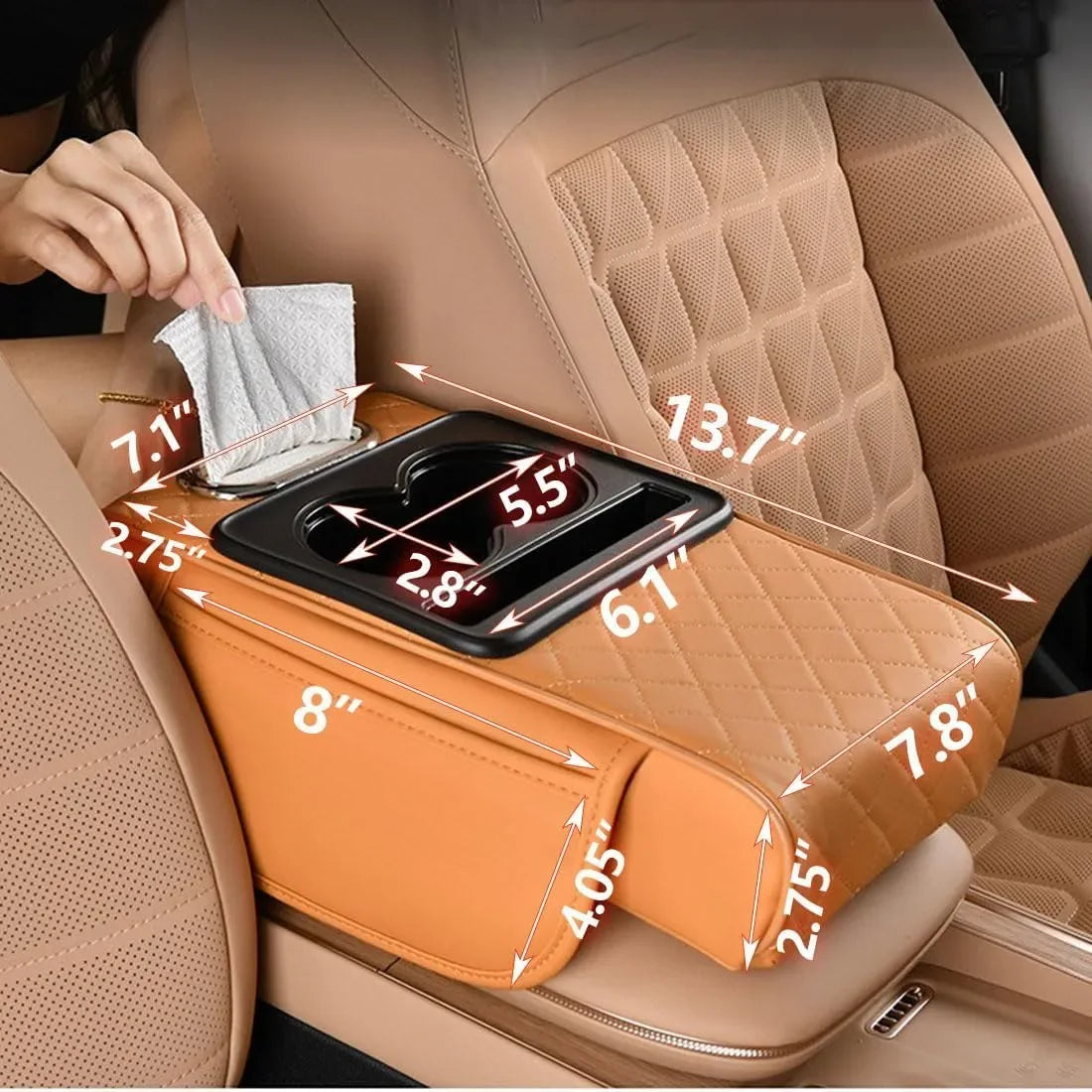 Mroace 5-in-1 Multi-Function Car Organizer Armrest Cushion - MROACE