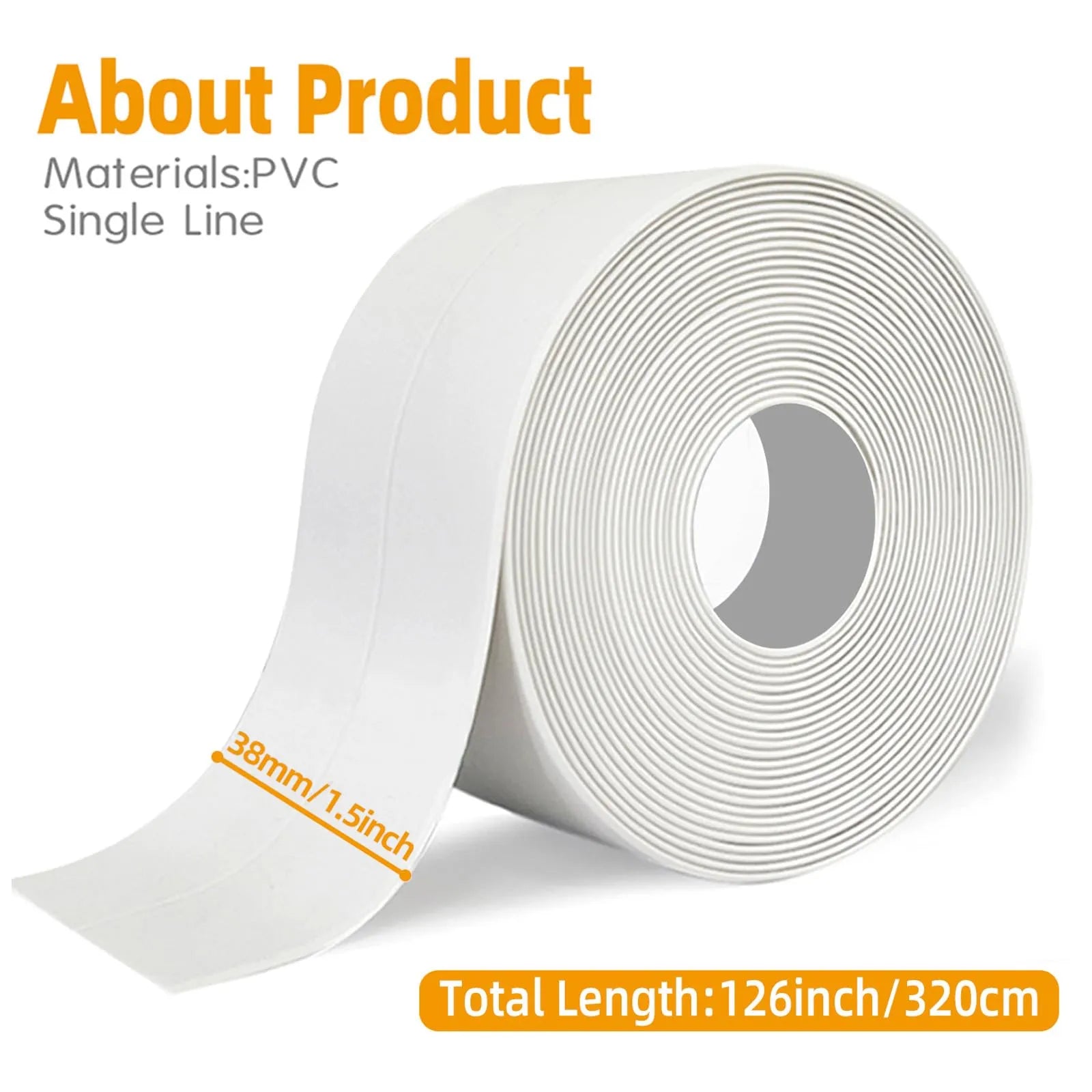 Mroace Waterproof Self-Adhesive PVC Caulk Tape