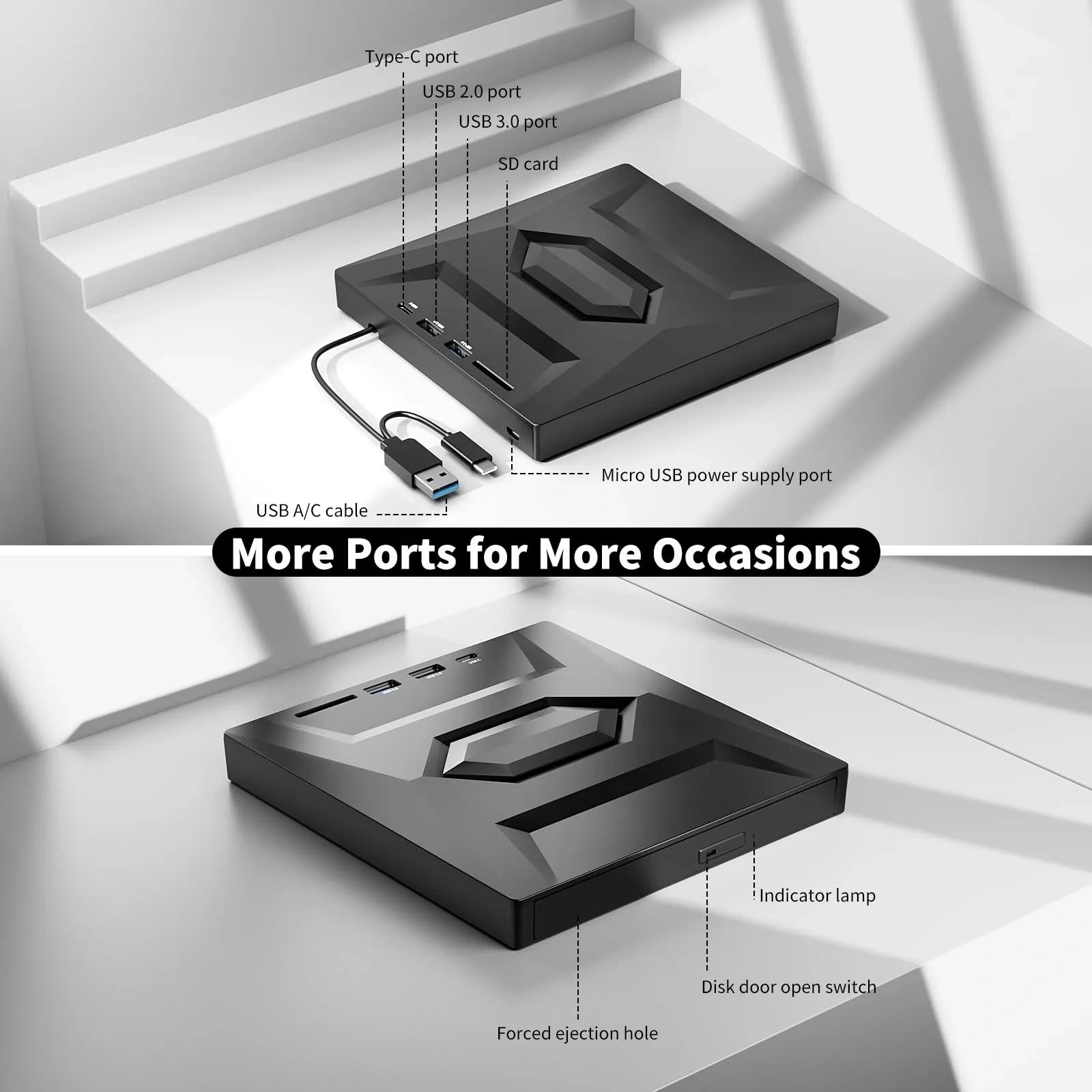 Mroace Portable External CD/DVD Drive