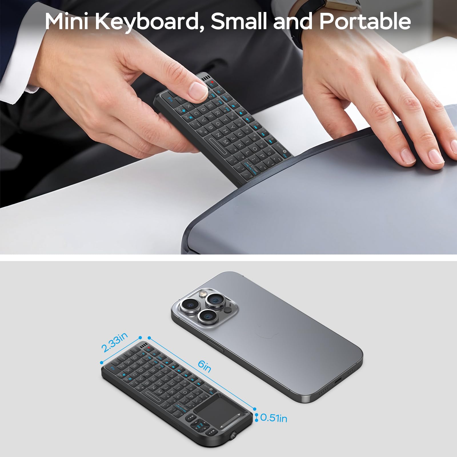 Mroace Mini Bluetooth Keyboard with Touchpad Set