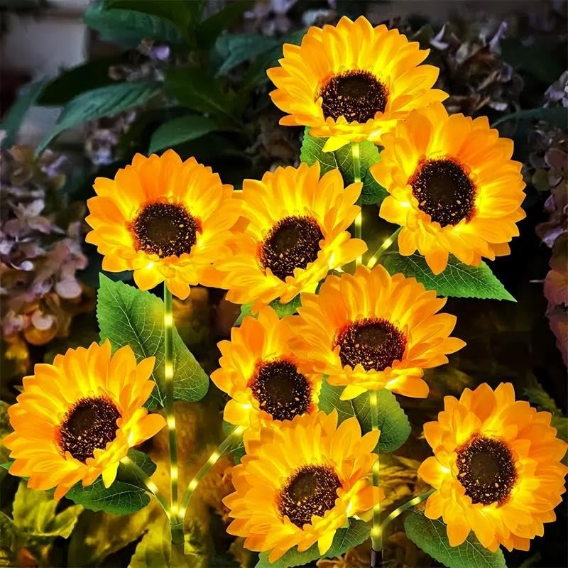Mroace Waterproof Realistic Solar LED Sunflower Lights