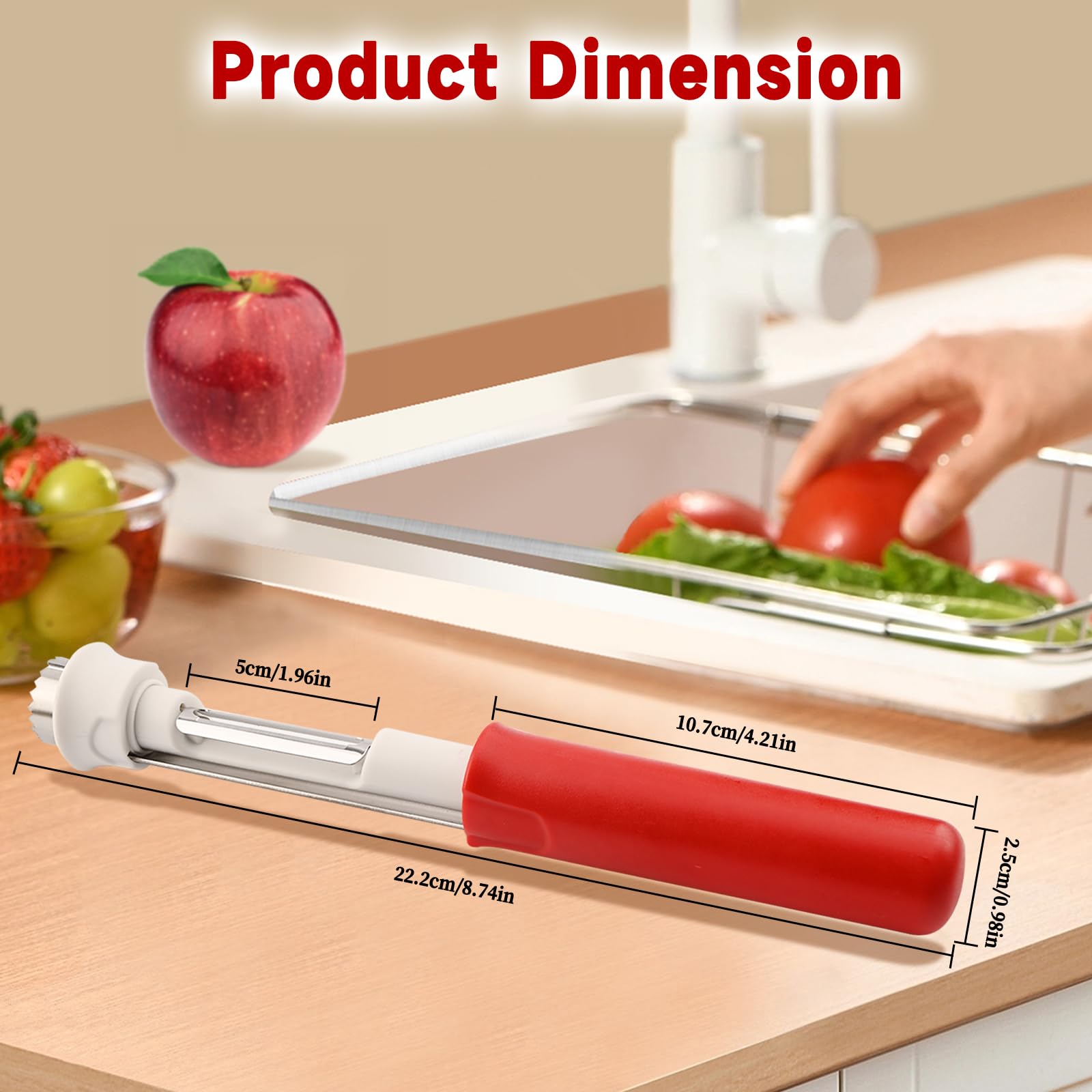 Mroace 2 in 1 Apple Corer and Peeler Tool