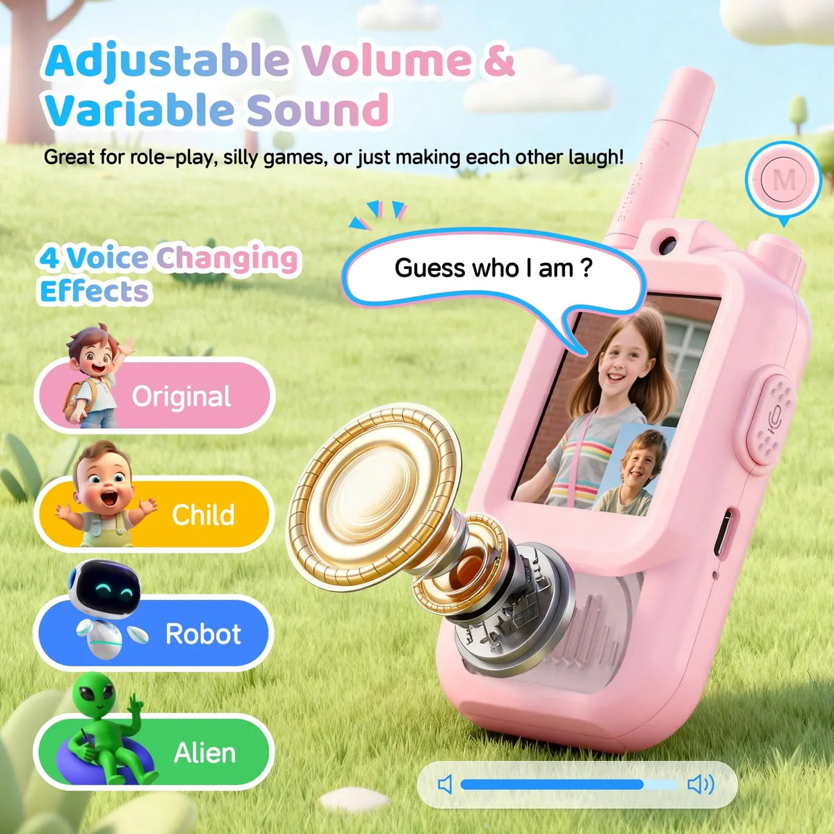 Mroace Kids Video Walkie Talkie Set（Blue & Pink） - MROACE