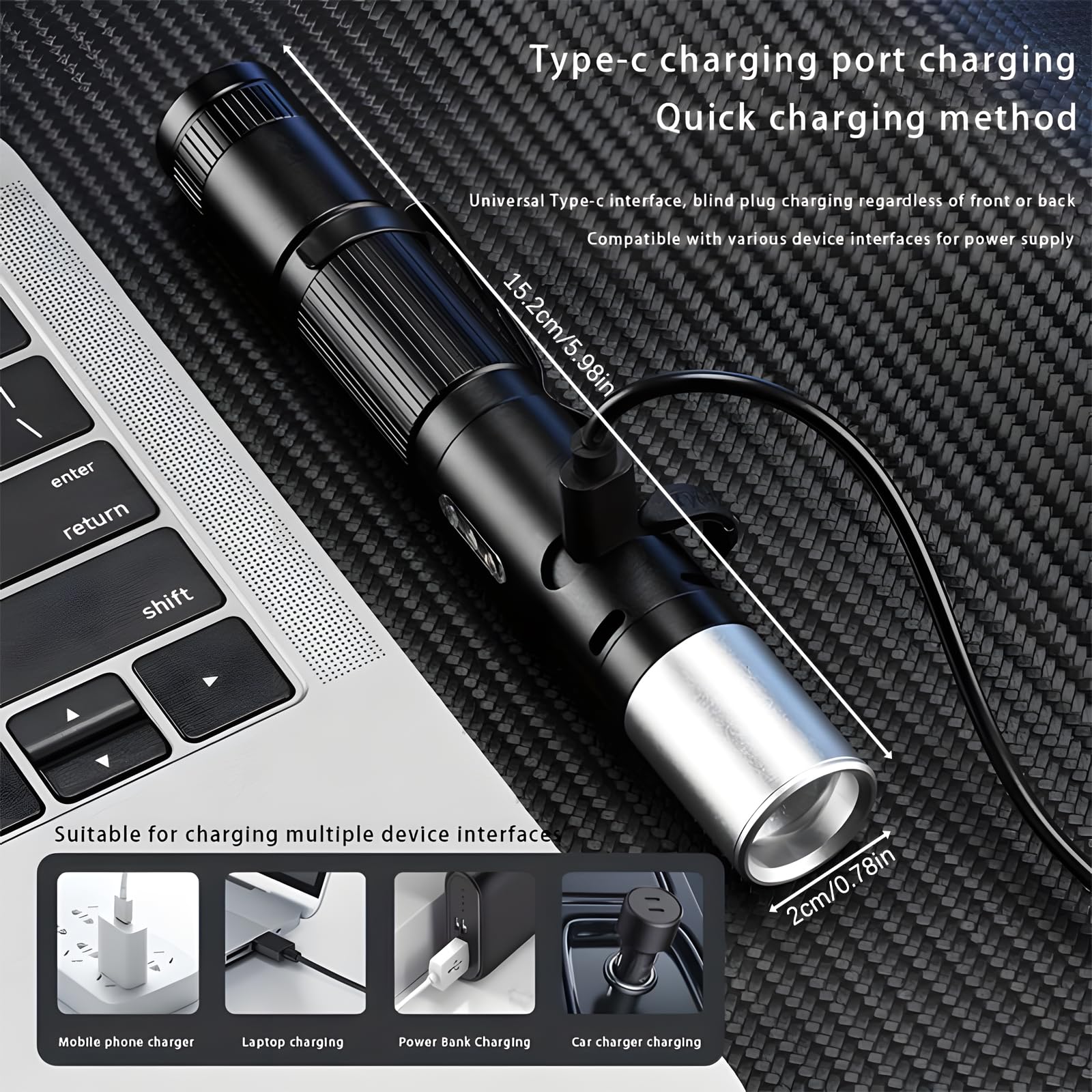 Mroace Curved Tactical LED Flashlight