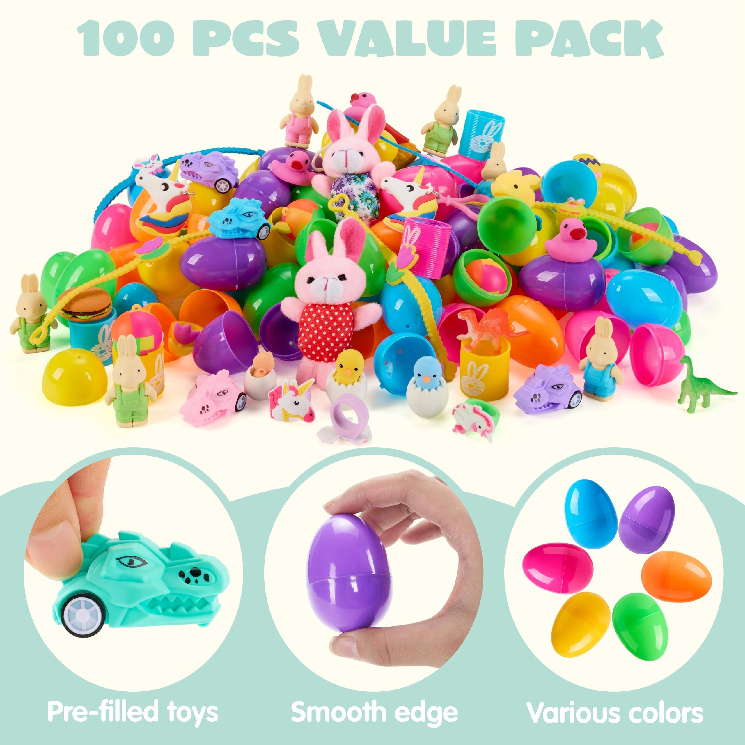 Mroace Prefilled Easter Eggs Toy Set