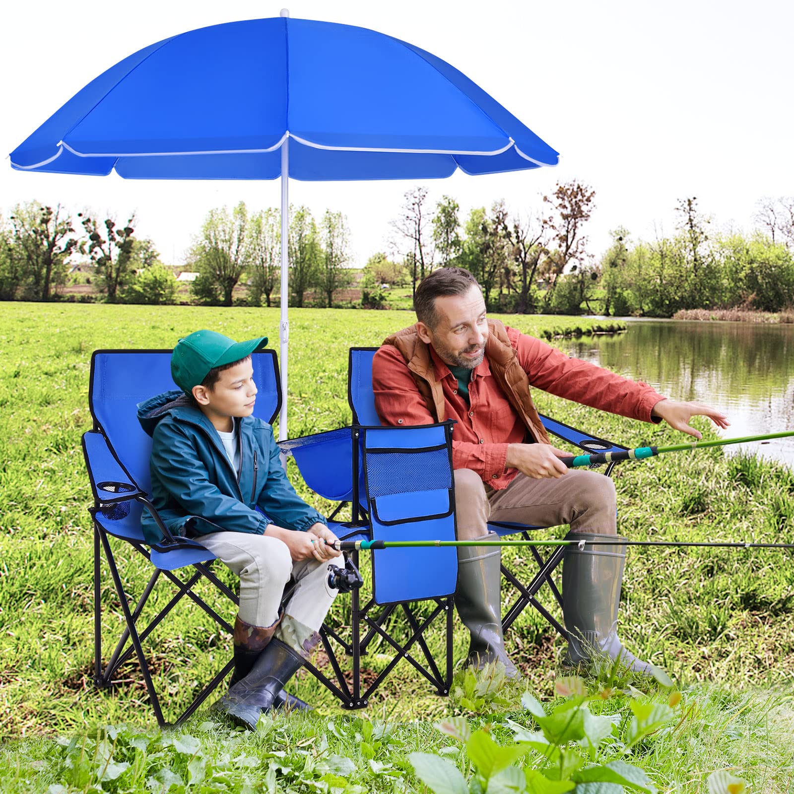 Mroace Double Camping Chair with Canopy