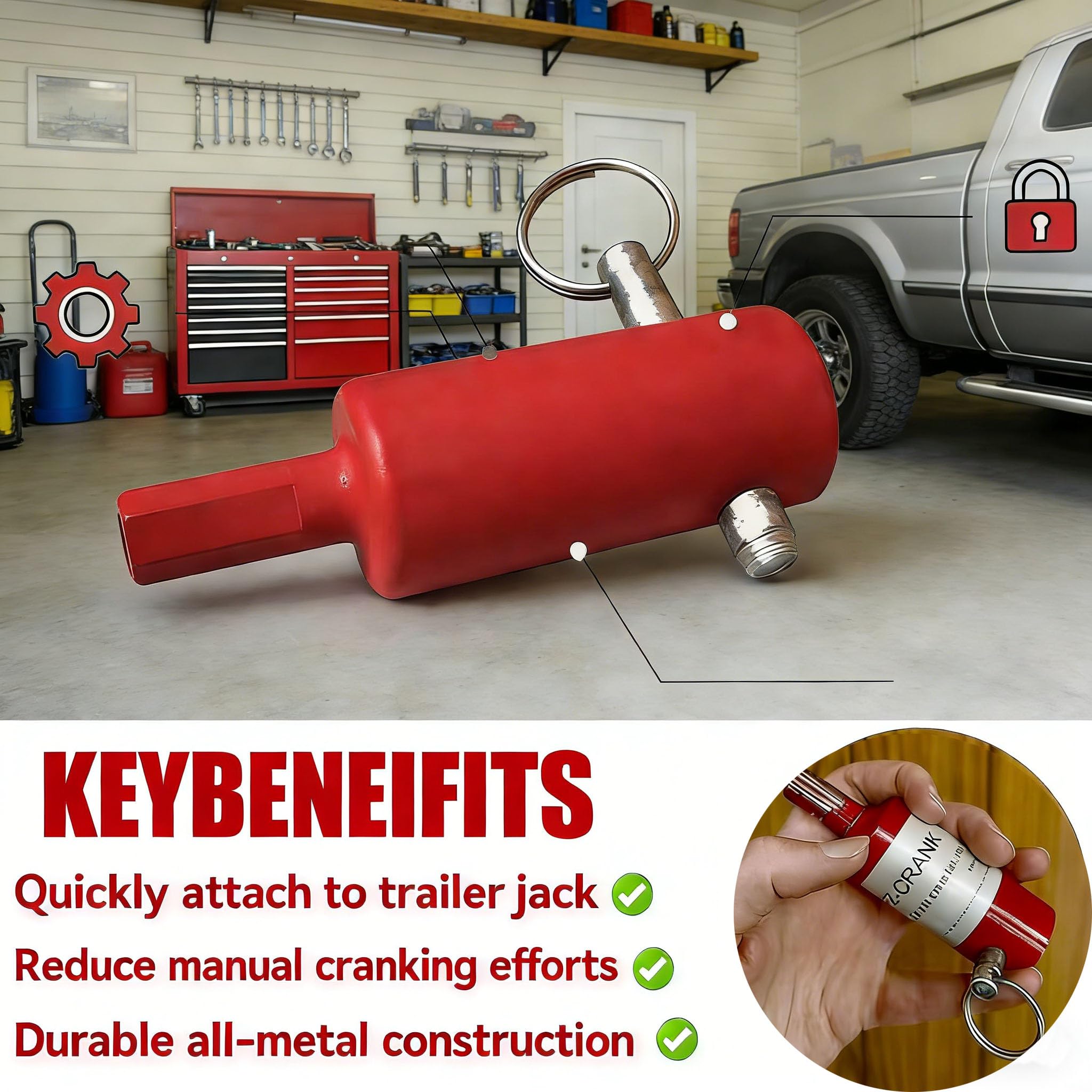 Mroace Trailer Jack Drill Adapter