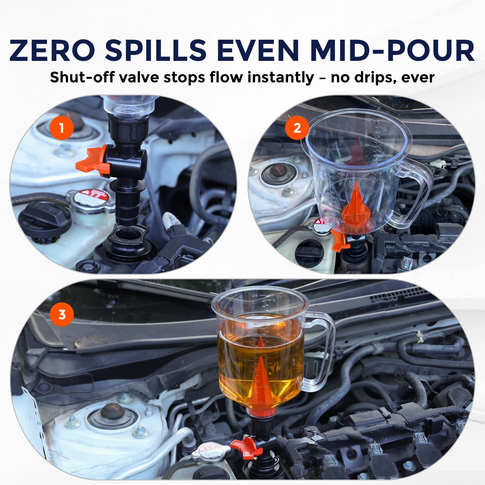 Mroace Spill-Proof Oil Funnel Kit 51oz