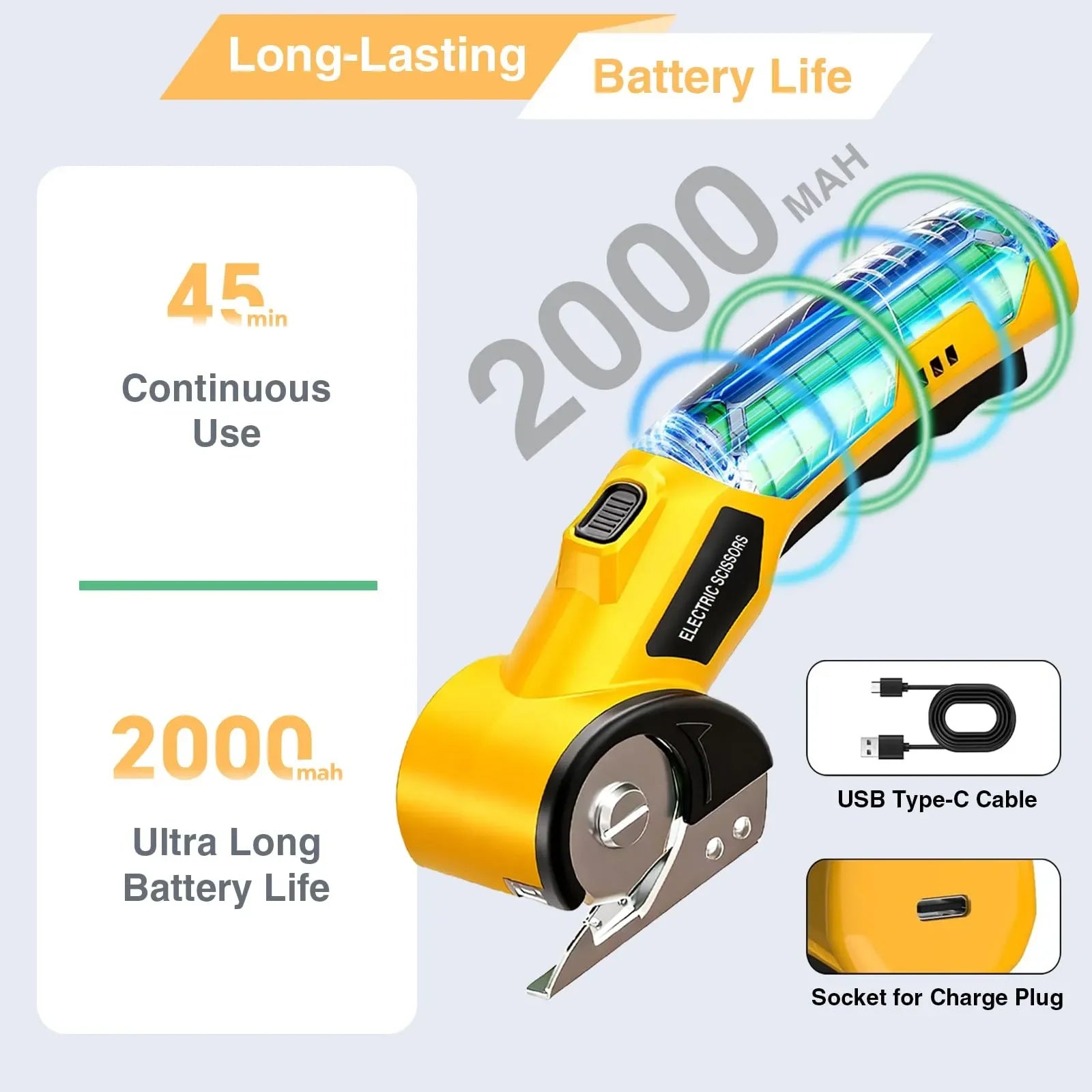 Mroace 4V Rechargeable Electric Scissors Cutter - MROACE