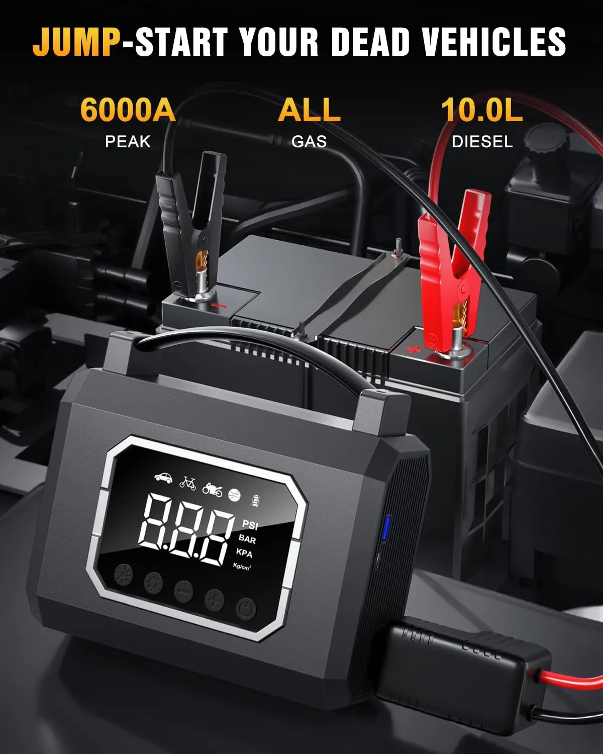 Mroace 4000A Jump Starter with Air Compressor - MROACE