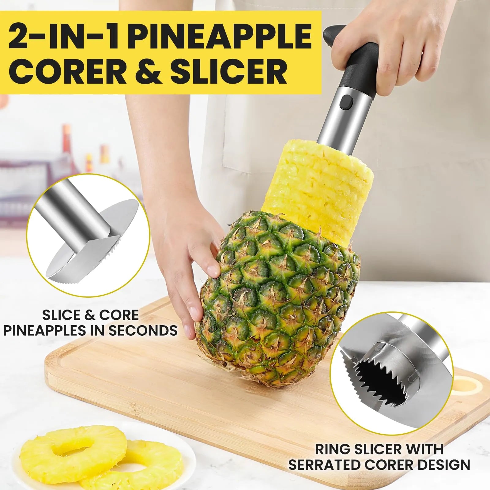 Mroace Stainless Steel Pineapple Corer Slicer