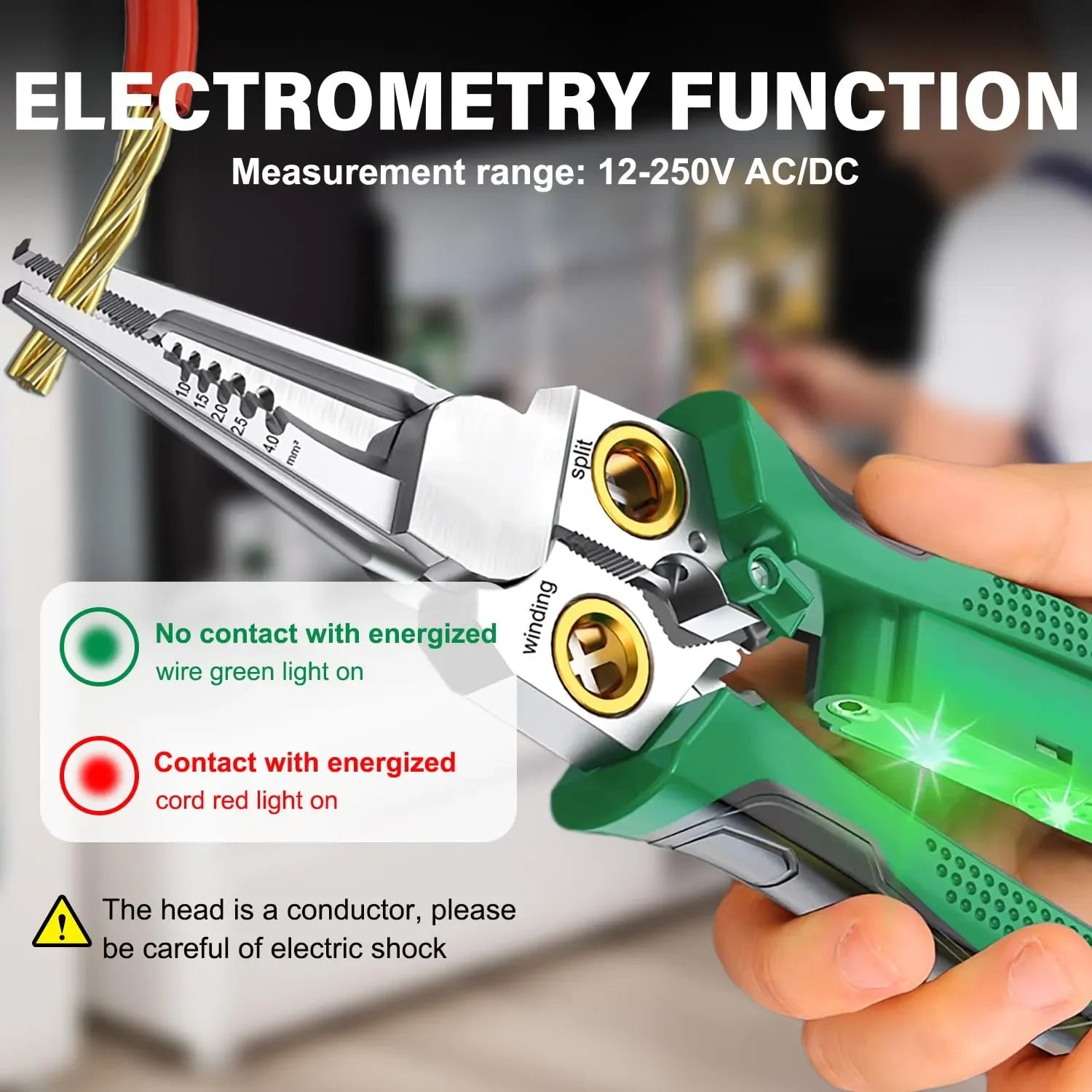 Mroace 8-in-1 Wire Stripper with Voltage Tester - MROACE