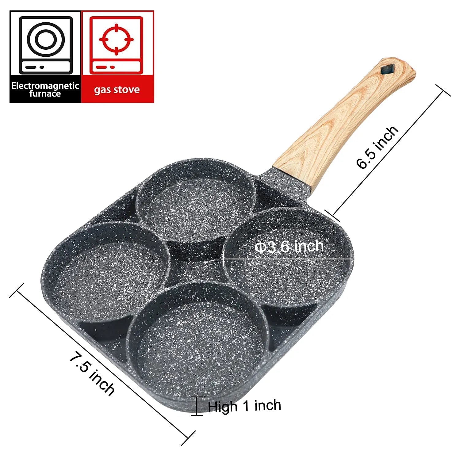 Mroace Nonstick 4-Cup Pancake Egg Frying Pan