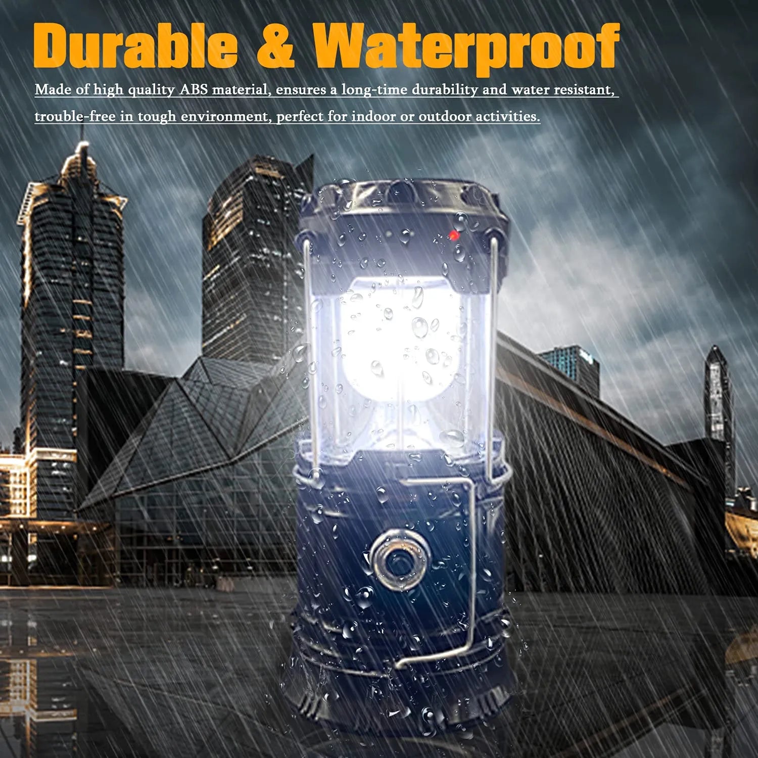 Mroace Solar Rechargeable Collapsible LED Lantern Flashlight