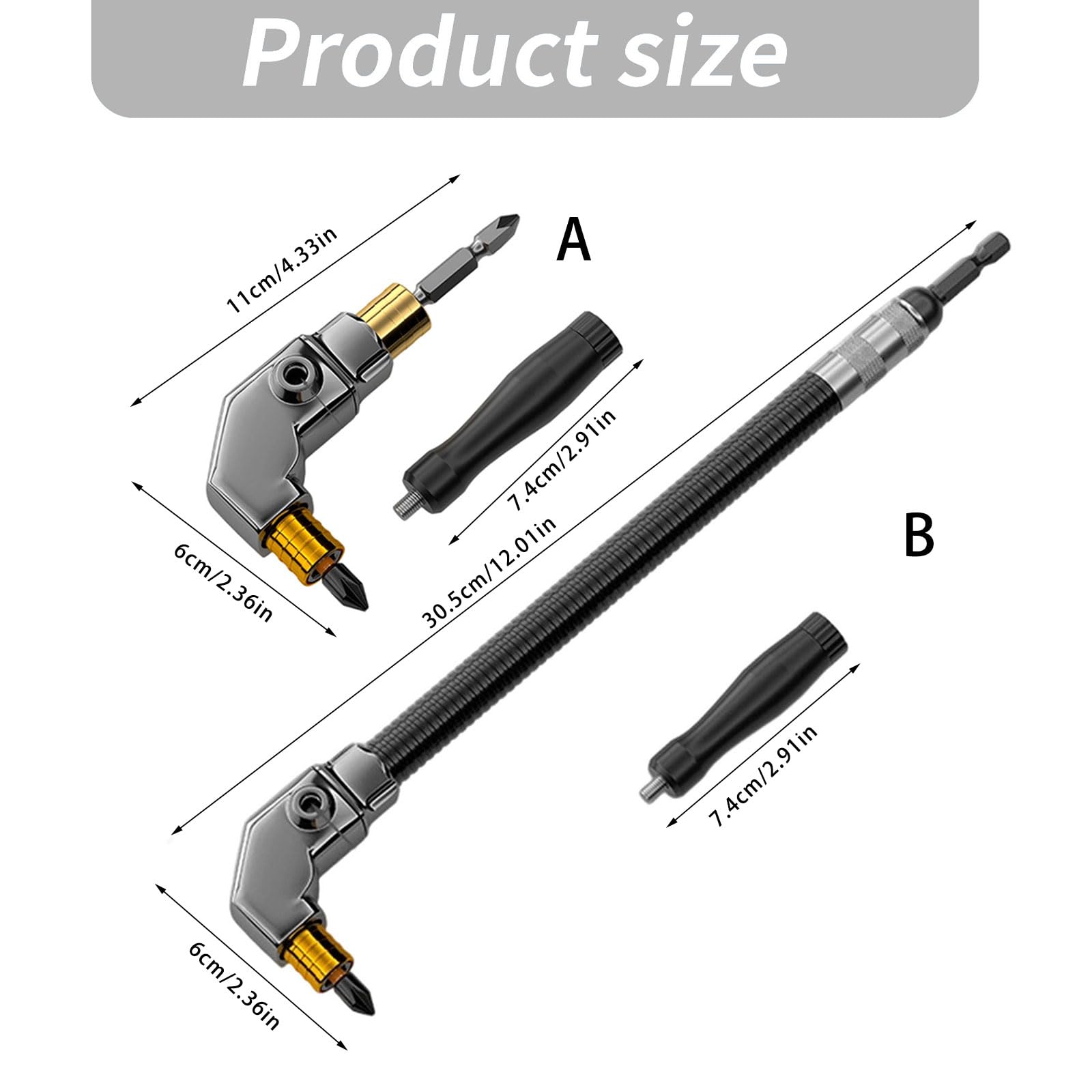 Mroace Durable Alloy Steel Right Angle Drill Adapter