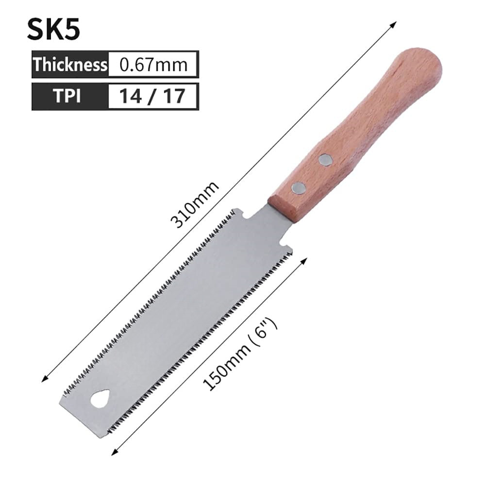 Mroace  Japanese Hand Saw 6 Inch Double Edge Sided Pull Saw